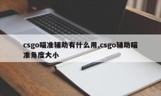 csgo瞄准辅助有什么用,csgo辅助瞄准角度大小