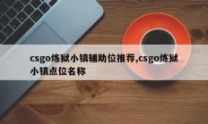 csgo炼狱小镇辅助位推荐,csgo炼狱小镇点位名称